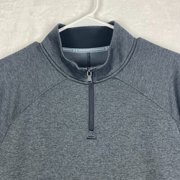 Under Armour Sweater Mens Large Gray Black Lightweight Pullover Sweatshirt - Picture 3 of 10